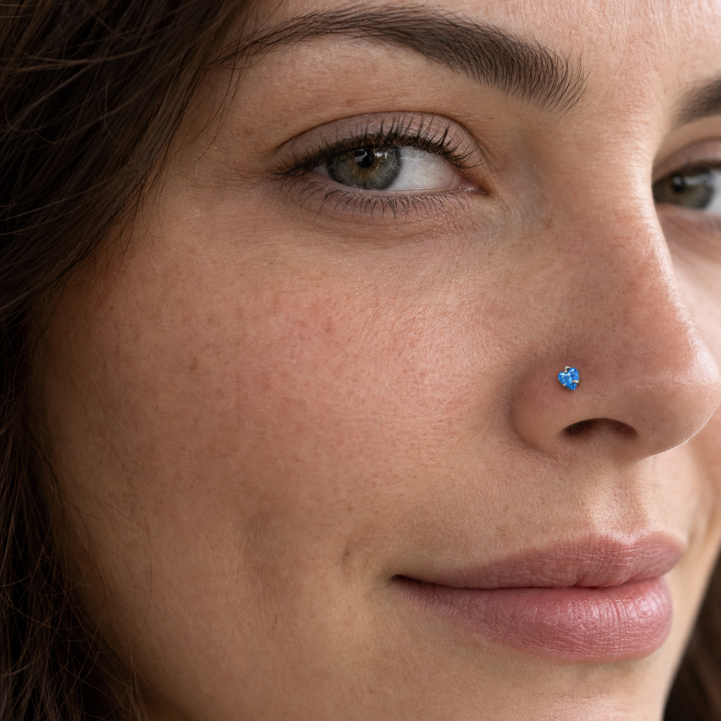 [TOPOSH-ROLE-ORDER-CLEANUP-20260717-BATCH09:TP-NS-L-SIL-20G6-T3-LBL-028:02] Heart Light Blue Titanium L-Bend Nose Stud – Silver | 02_model_white