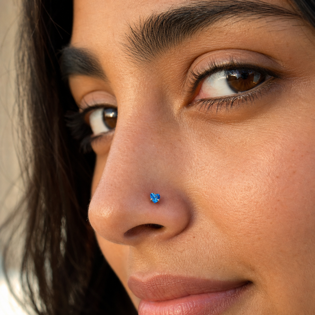 [TOPOSH-ROLE-ORDER-CLEANUP-20260717-BATCH09:TP-NS-L-SIL-20G6-T3-LBL-028:04] Heart Light Blue Titanium L-Bend Nose Stud – Silver | 04_model_asian