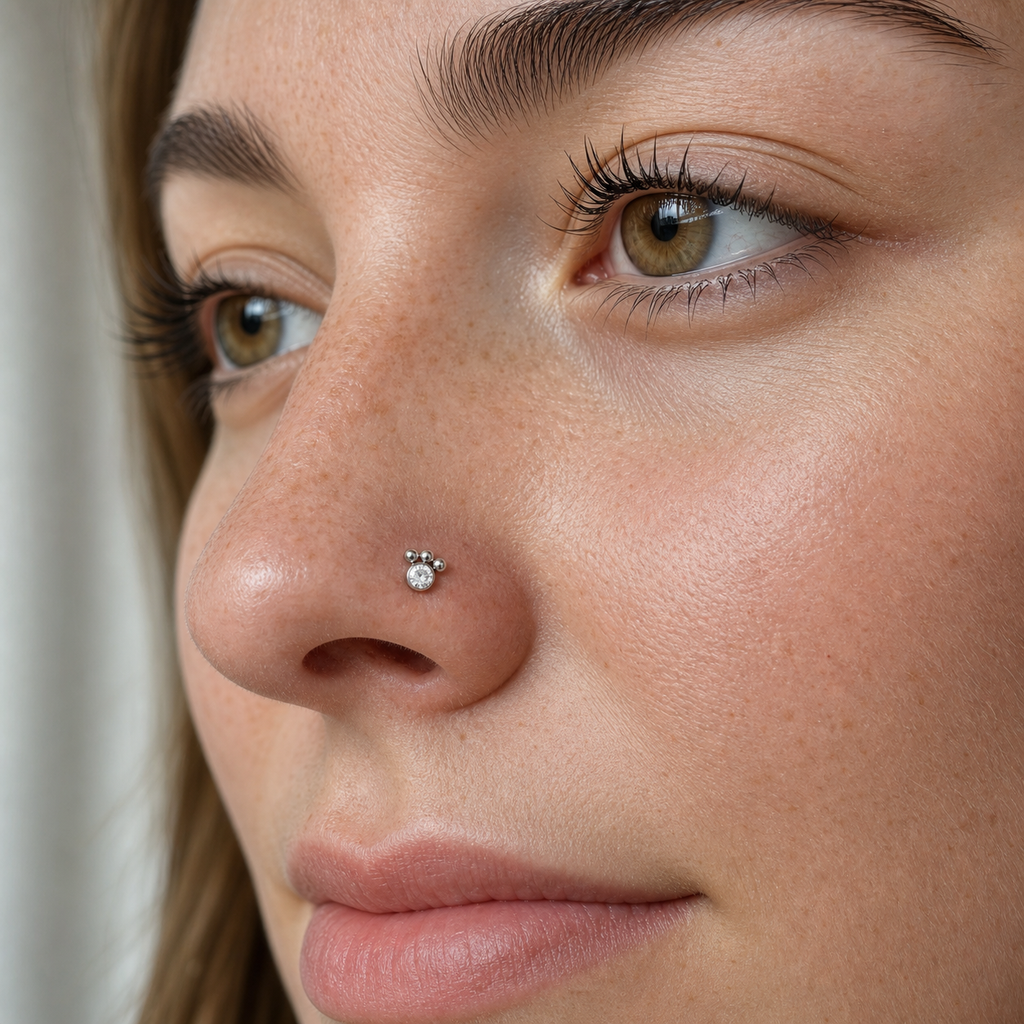 [TOPOSH-ROLE-ORDER-CLEANUP-20260717-BATCH11:TP-NS-L-SIL-20G7-CLCZ-036:02] Trinity Clear CZ Titanium L-Bend Nose Stud – Silver | 02_model_white