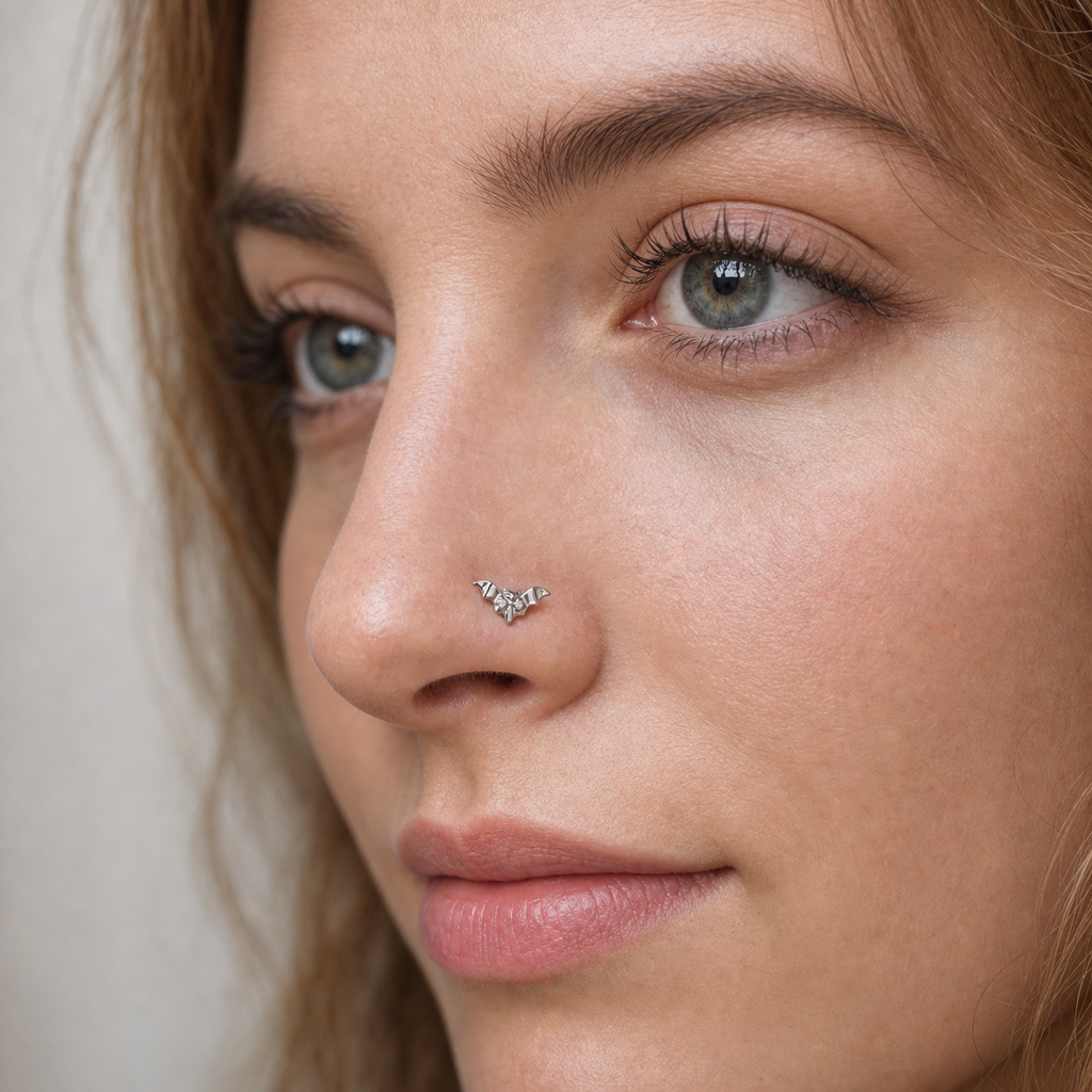 [TOPOSH-ROLE-ORDER-CLEANUP-20260717-BATCH09:TP-NS-L-SIL-20G7-PLN-001-NS012:02] Bat Titanium L-Bend Nose Stud – Silver | 02_model_white