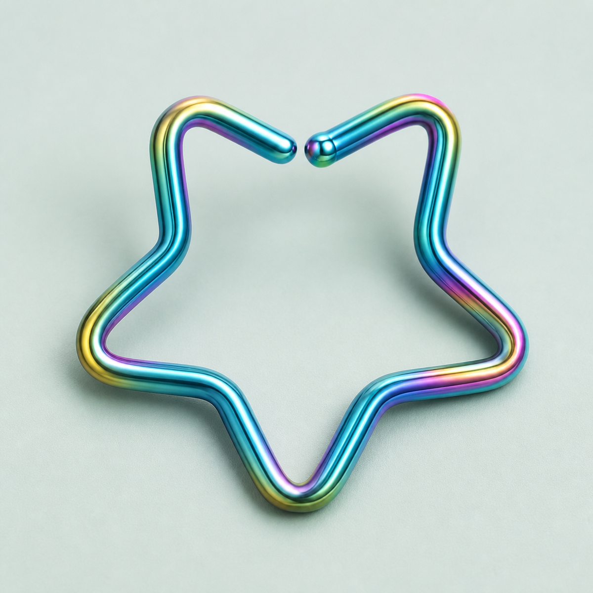 [TOPOSH-ROLE-ORDER-CLEANUP-20260717-BATCH12:TP-NS-RB-20G8-PLN-009:01] Star Charm Titanium Nose Hoop – Rainbow | 01_primary_product_bg