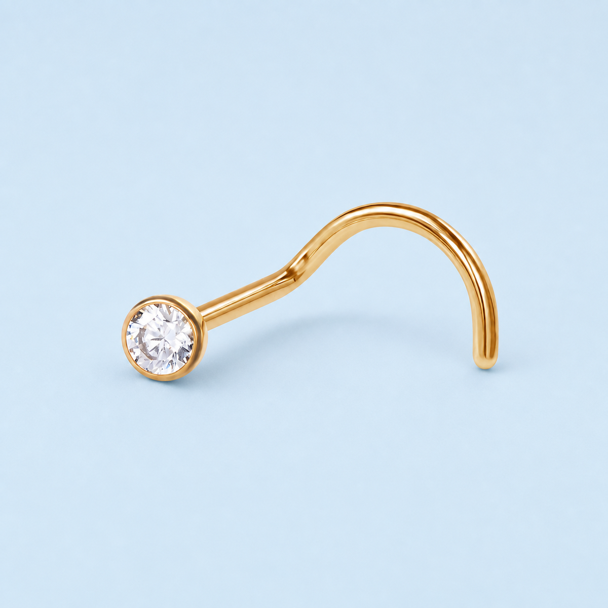 [TOPOSH-ROLE-ORDER-CLEANUP-20260717-BATCH13:TP-NS-S-GD-0.8-2-CLCZ-1011:01] Clear CZ Titanium Nose Screw – Gold, 0.8+2mm | 01_primary_product_bg
