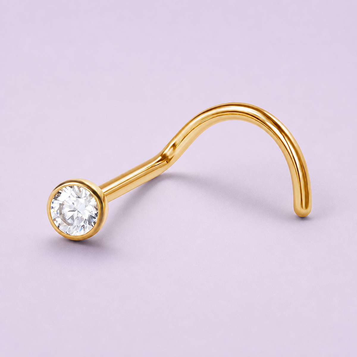 [TOPOSH-ROLE-ORDER-CLEANUP-20260717-BATCH14:TP-NS-S-GD-18G6-T3-CLCZ-034:01] Clear CZ Titanium Nose Screw – Gold, 6+3mm | 01_primary_product_bg