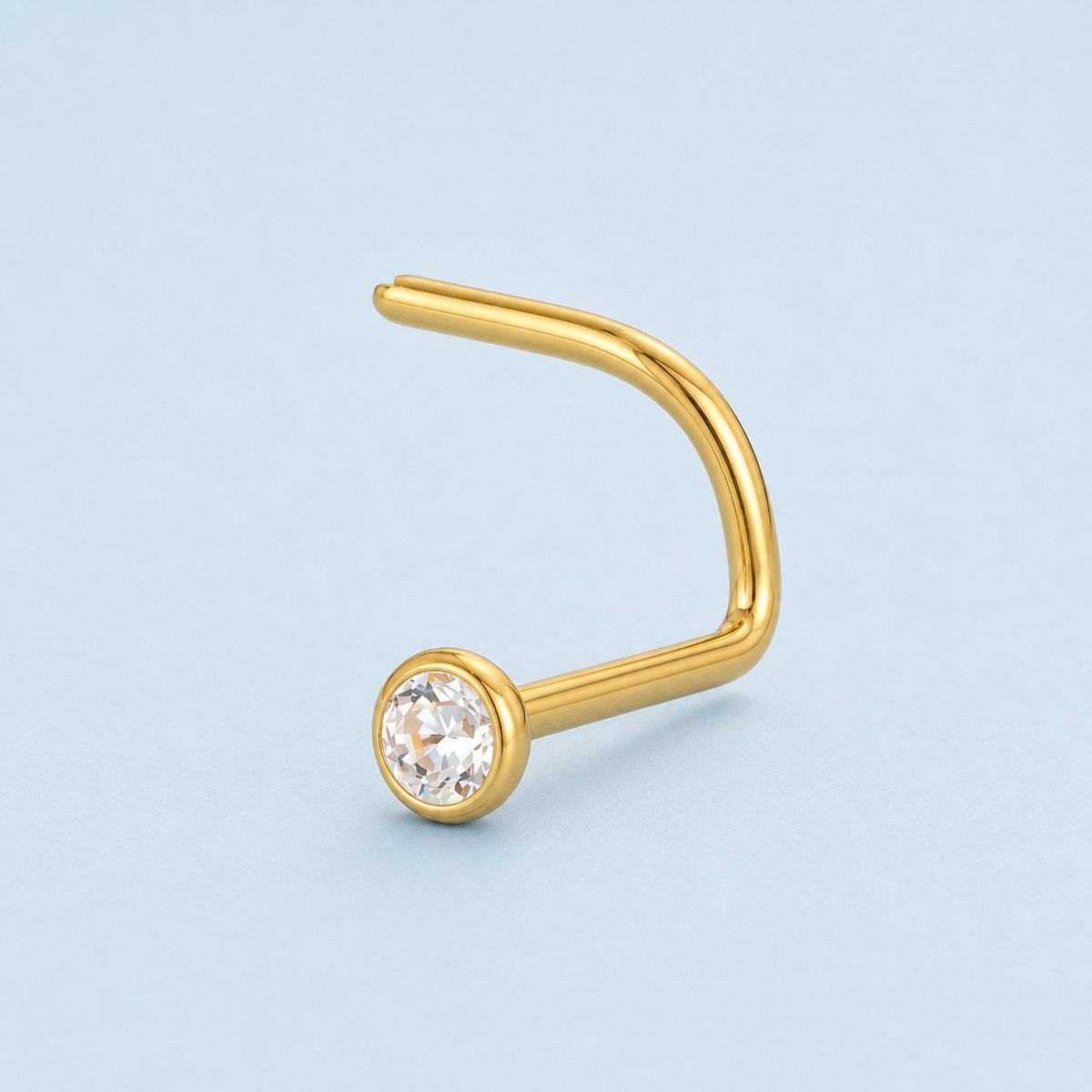 [TOPOSH-ROLE-ORDER-CLEANUP-20260717-BATCH13:TP-NS-S-GD-20G6-T2.35-CLCZ-1033:01] Clear CZ Titanium Nose Screw – Gold, 6+2.35mm | 01_primary_product_bg