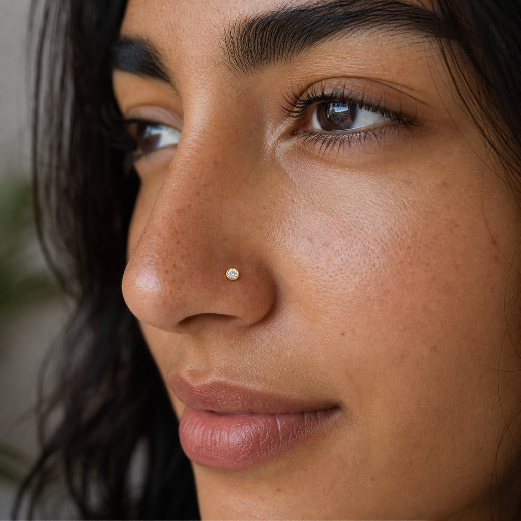 [TOPOSH-ROLE-ORDER-CLEANUP-20260717-BATCH13:TP-NS-S-GD-20G6-T2.35-CLCZ-1033:04] Clear CZ Titanium Nose Screw – Gold, 6+2.35mm | 04_model_asian