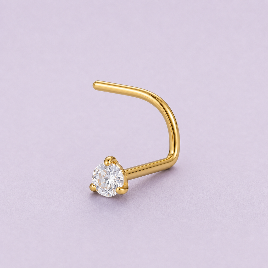 [TOPOSH-ROLE-ORDER-CLEANUP-20260717-BATCH13:TP-NS-S-GD-20G6-T2-CLCZ-1032:01] Clear CZ Titanium Nose Screw – Gold, 6+2mm | 01_primary_product_bg