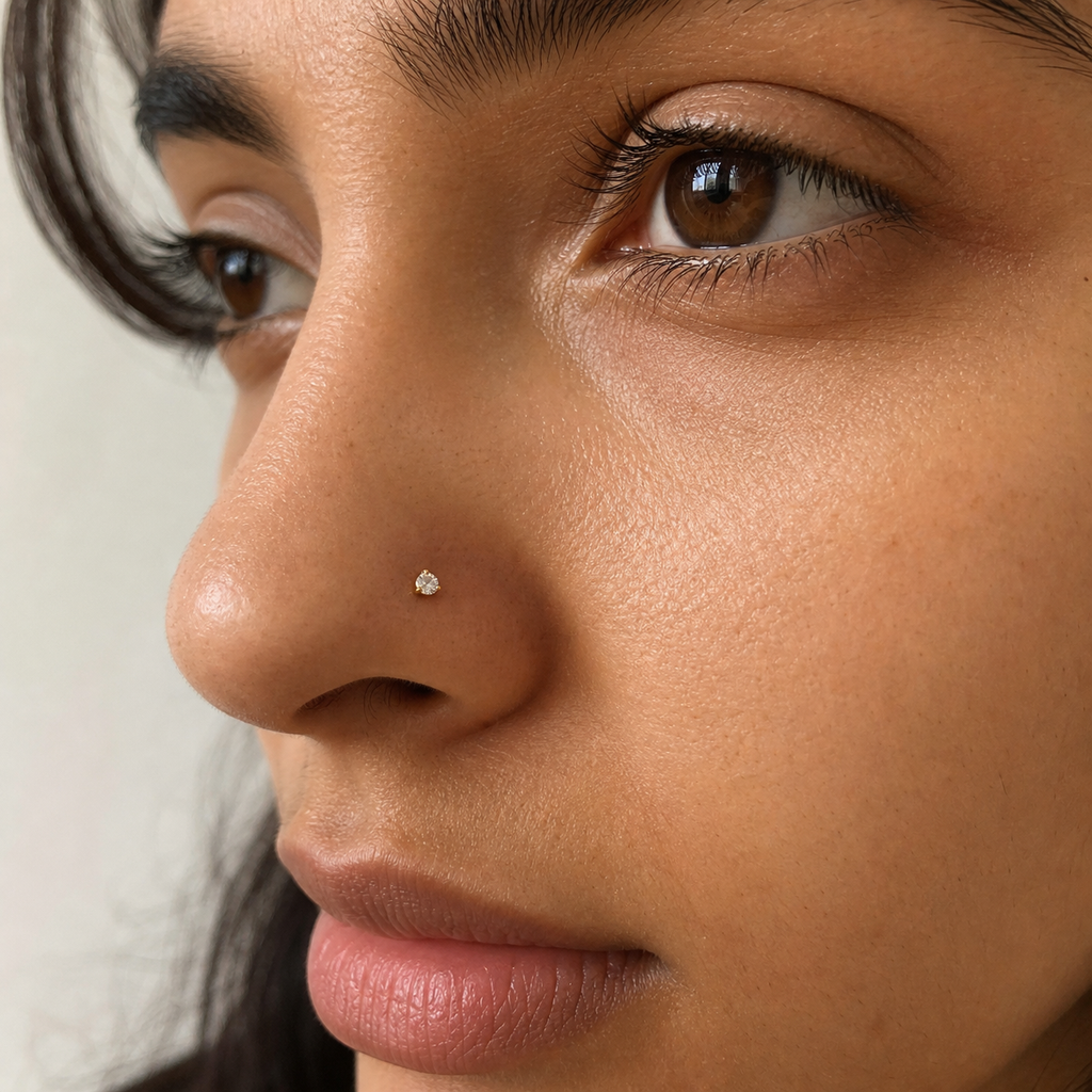 [TOPOSH-ROLE-ORDER-CLEANUP-20260717-BATCH13:TP-NS-S-GD-20G6-T2-CLCZ-1032:04] Clear CZ Titanium Nose Screw – Gold, 6+2mm | 04_model_asian