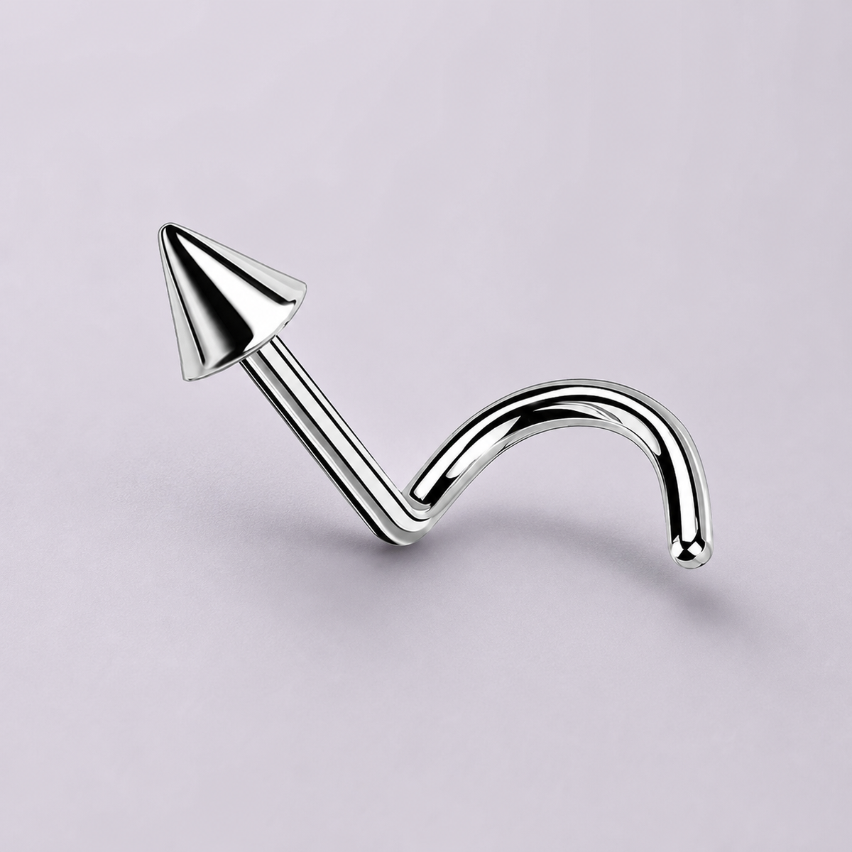 [TOPOSH-ROLE-ORDER-CLEANUP-20260717-BATCH14:TP-NS-S-SIL-20G6-T2-PLN-059:01] Cone Titanium Nose Screw – Silver | 01_primary_product_bg