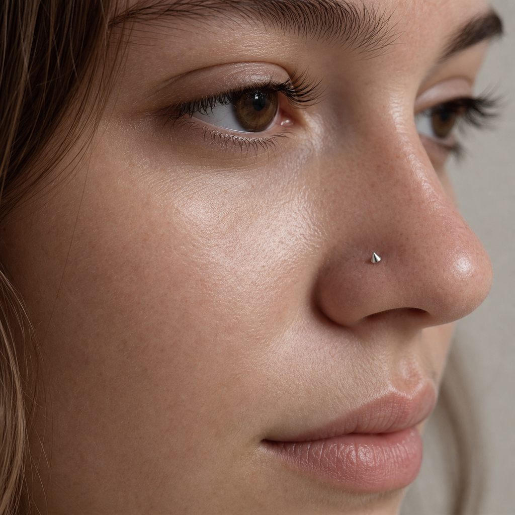 [TOPOSH-ROLE-ORDER-CLEANUP-20260717-BATCH14:TP-NS-S-SIL-20G6-T2-PLN-059:02] Cone Titanium Nose Screw – Silver | 02_model_white