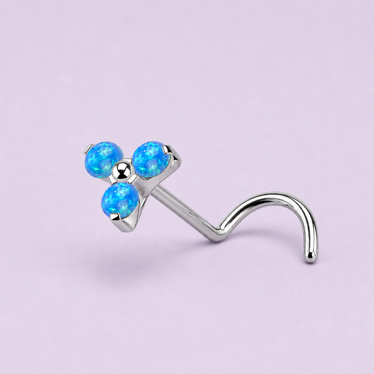 [TOPOSH-ROLE-ORDER-CLEANUP-20260717-BATCH13:TP-NS-S-SIL-20G6-T5-OP05-048:01] Blue Opal Titanium Nose Screw – Silver | 01_primary_product_bg
