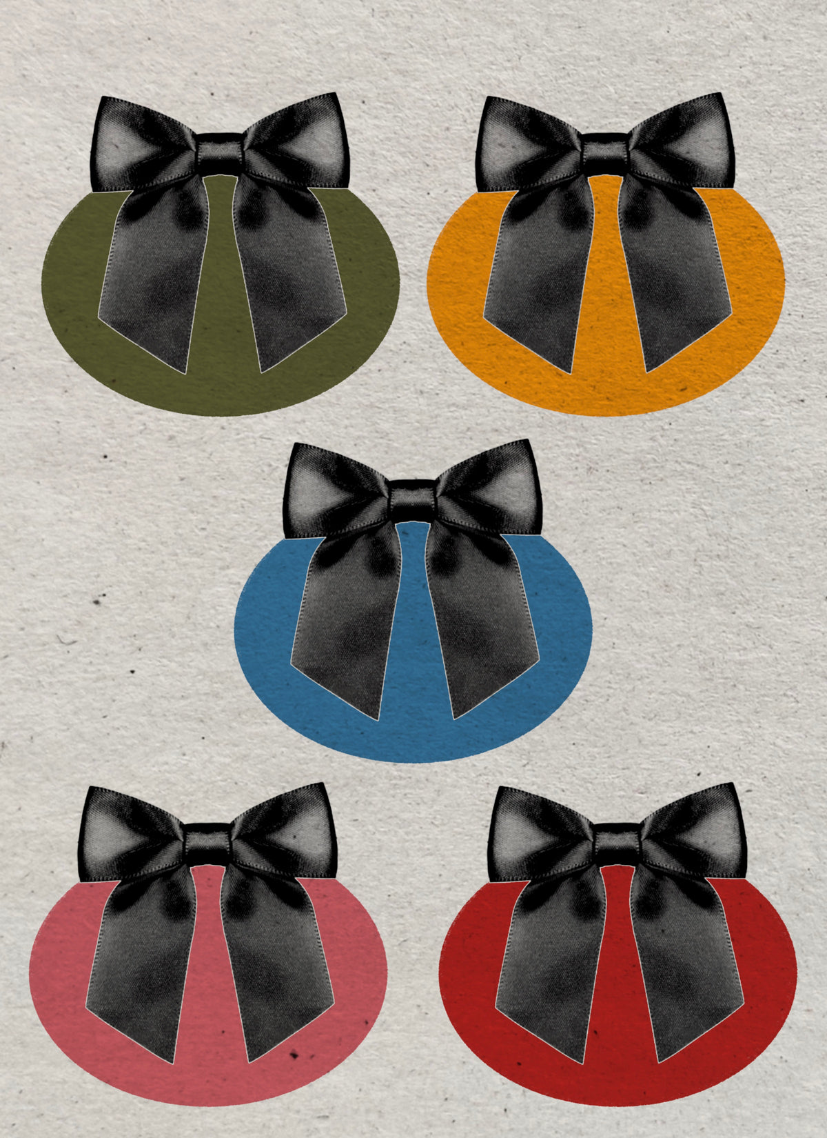 Black satin bow flash sheet with colorful brushstroke backgrounds by Solin
