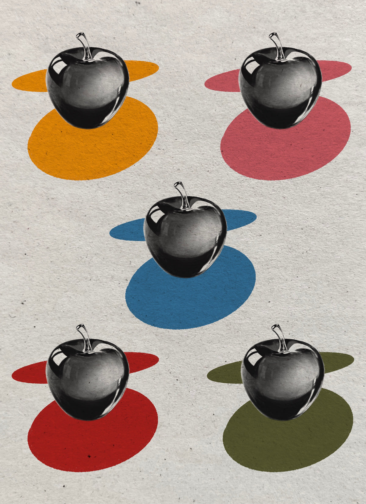 Chrome apple flash sheet with colorful brushstroke backgrounds by Solin