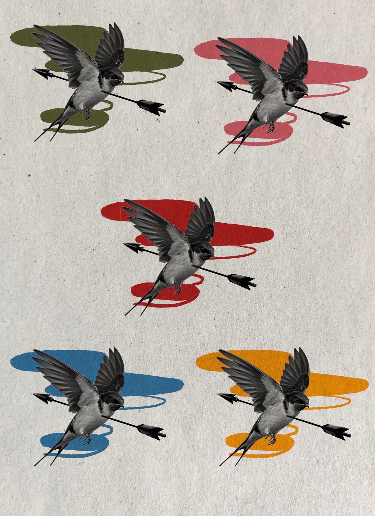 Landing crow flash sheet with colorful brushstroke backgrounds by Solin