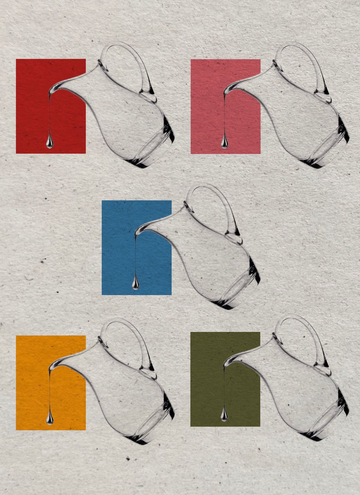 Pouring glass pitcher flash sheet with colorful brushstroke backgrounds by Solin