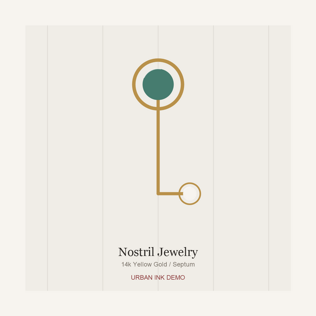 Urban Ink Jade Leaf Nostril Pin