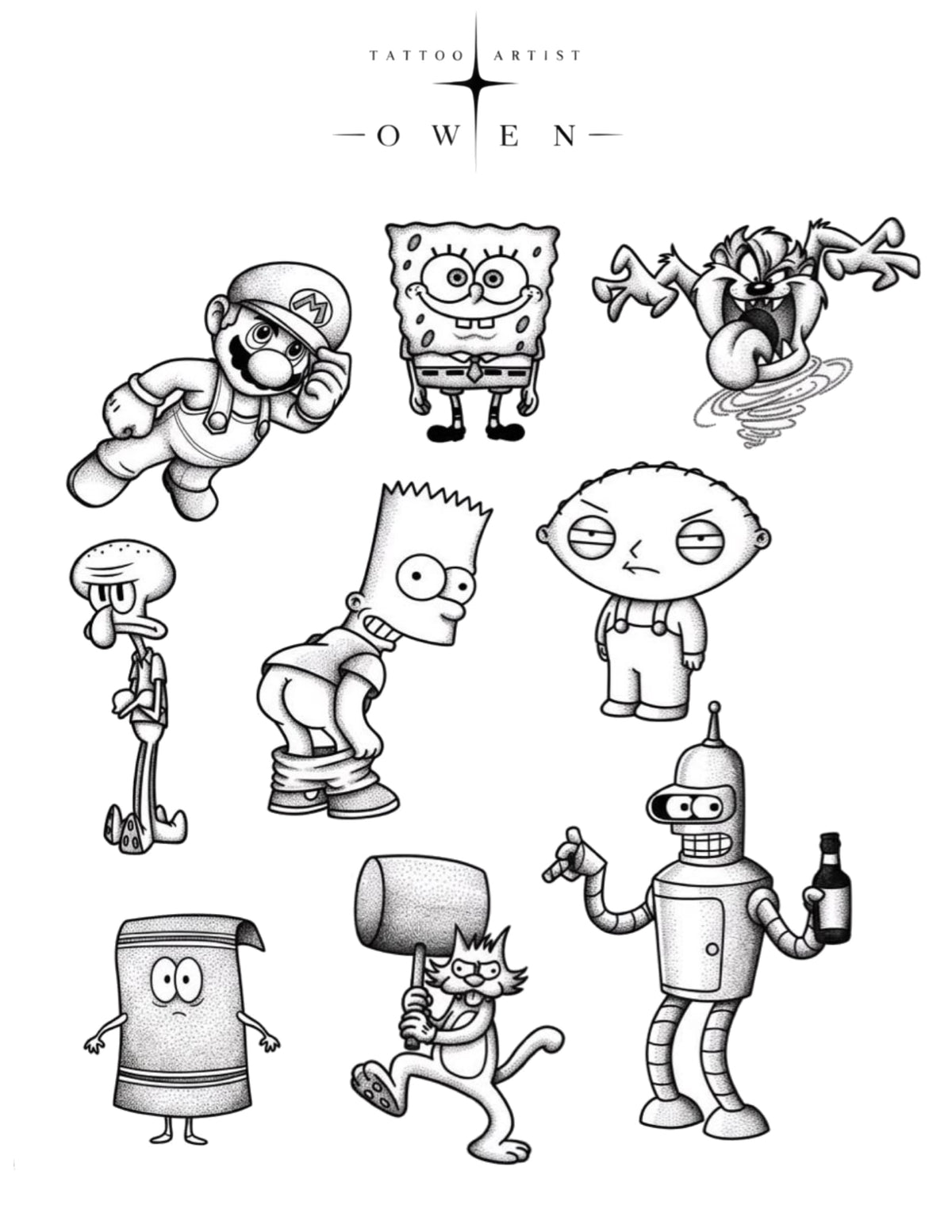 Nostalgic Cartoon Flash - Owen Flash; 2–3 inches; $150–$200 per design