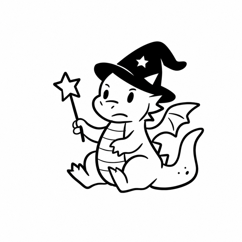 Wizard Baby Dragon flash tattoo design by Owen