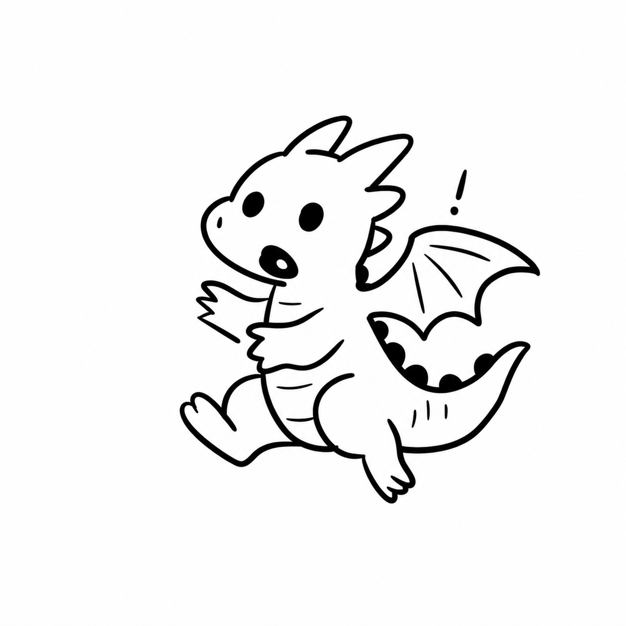 Surprised Baby Dragon flash tattoo design by Owen