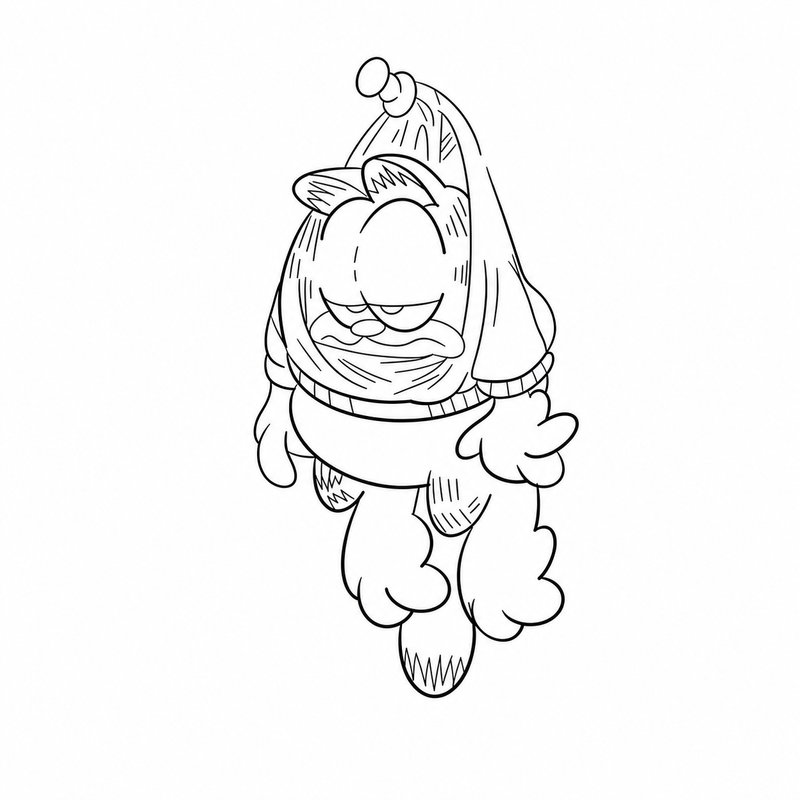 Sleepy Winter Cat flash tattoo design by Owen