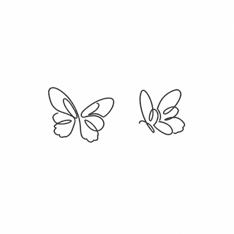 Butterfly Pair flash tattoo design by Owen