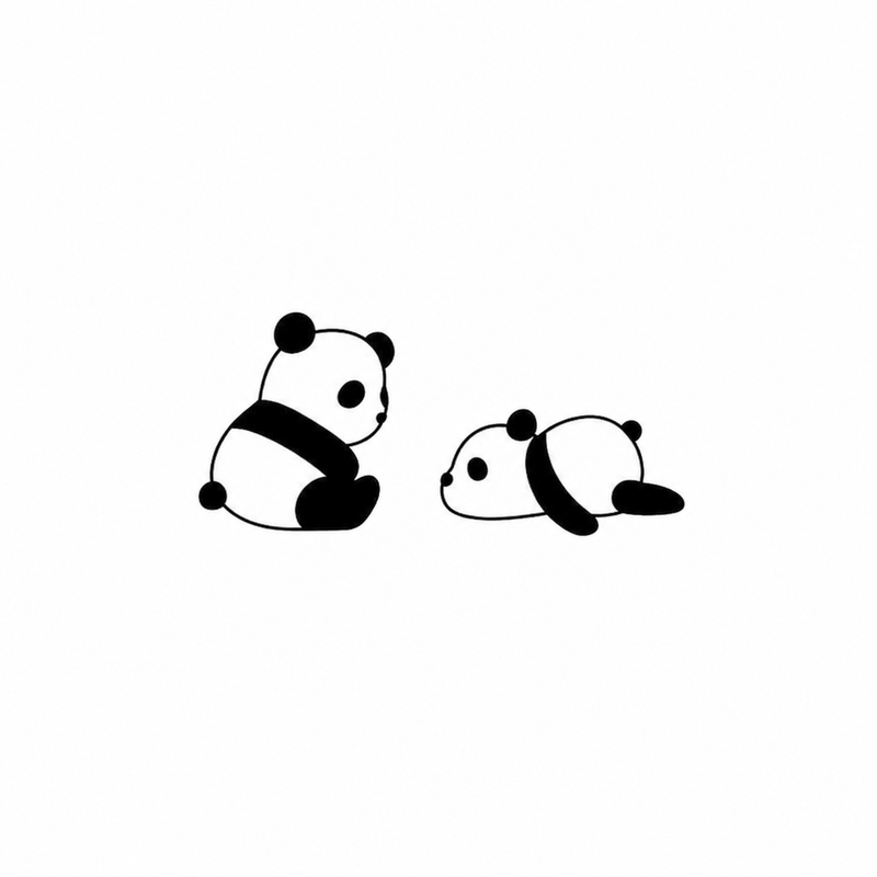 Panda Pair flash tattoo design by Owen