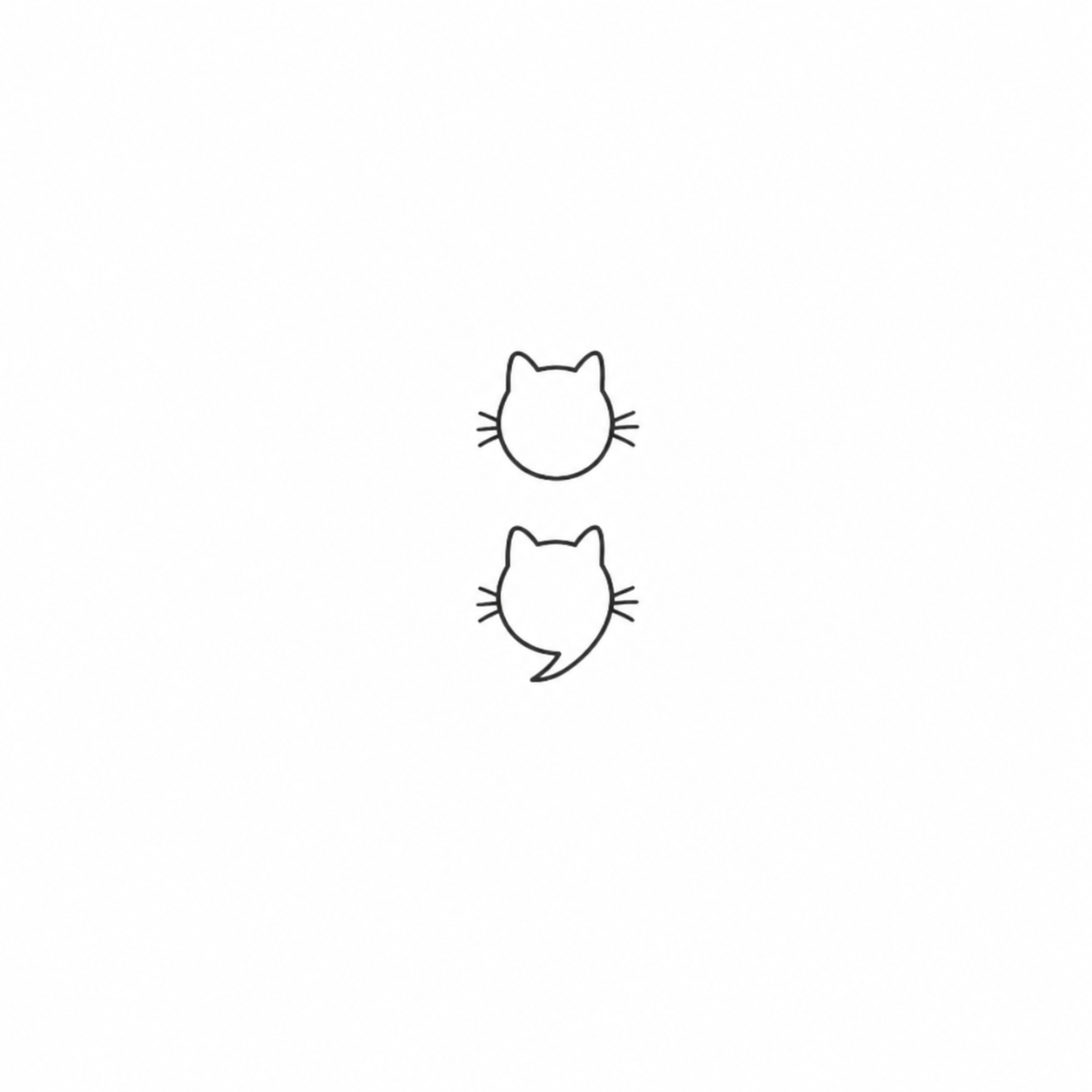 Cat Silhouette Pair flash tattoo design by Owen