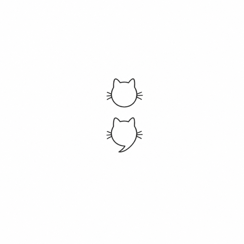Cat Silhouette Pair flash tattoo design by Owen