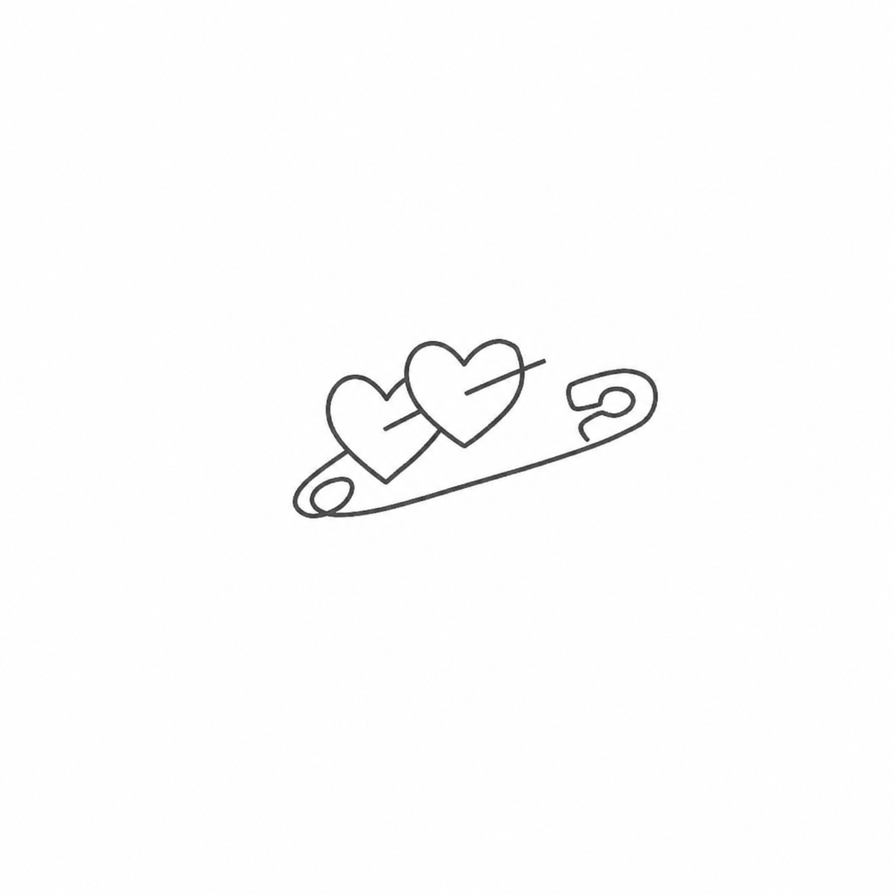 Heart Safety Pin flash tattoo design by Owen