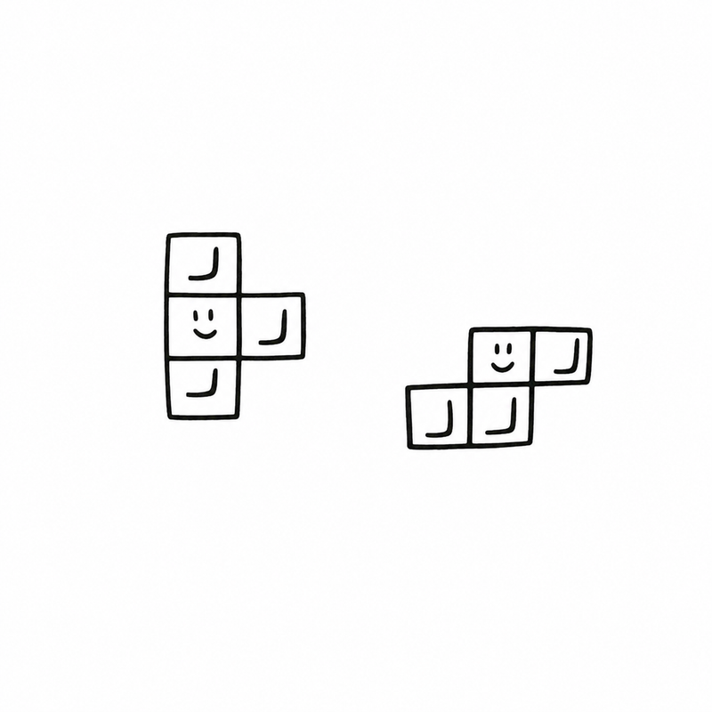 Puzzle Block Pair flash tattoo design by Owen