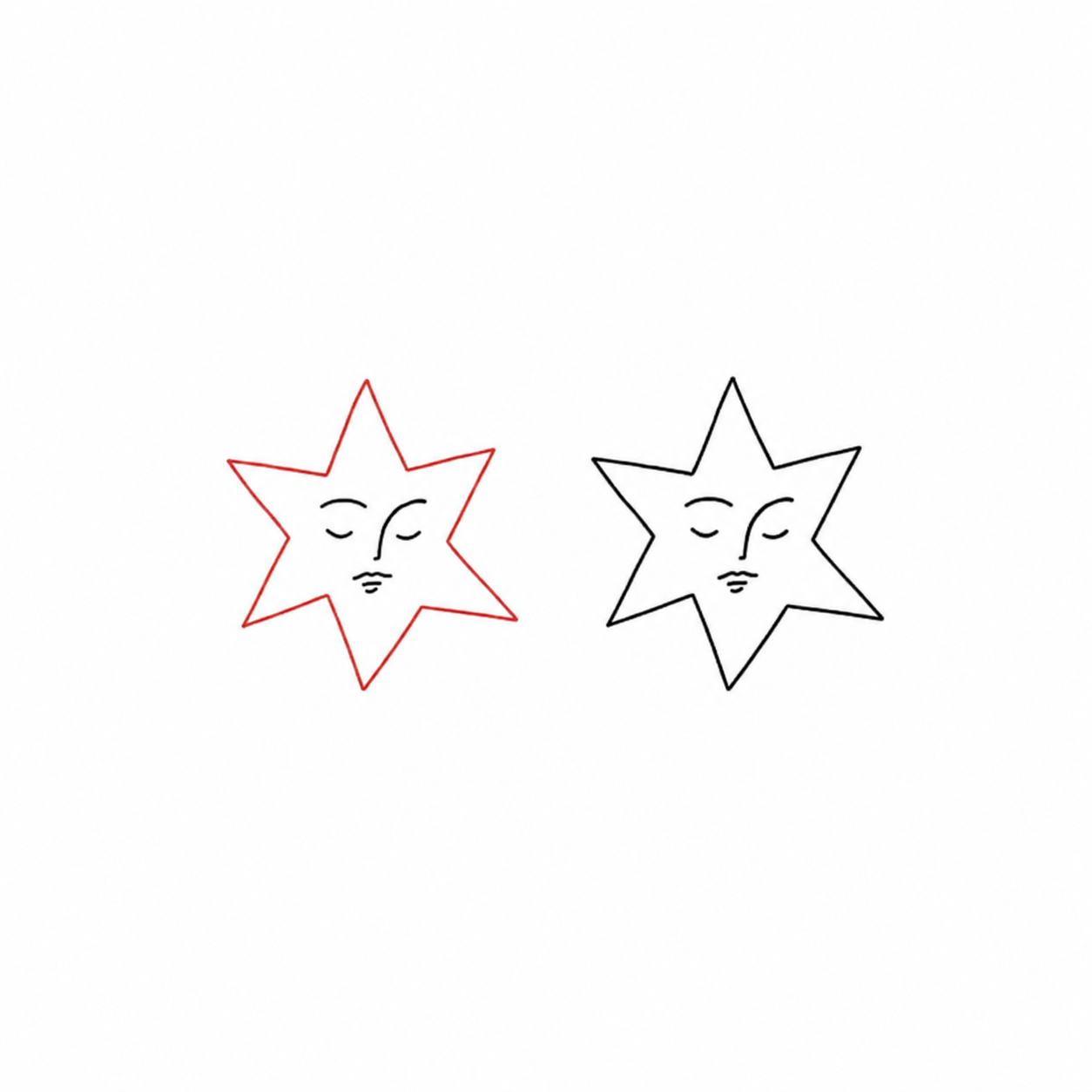 Face Star Pair flash tattoo design by Owen