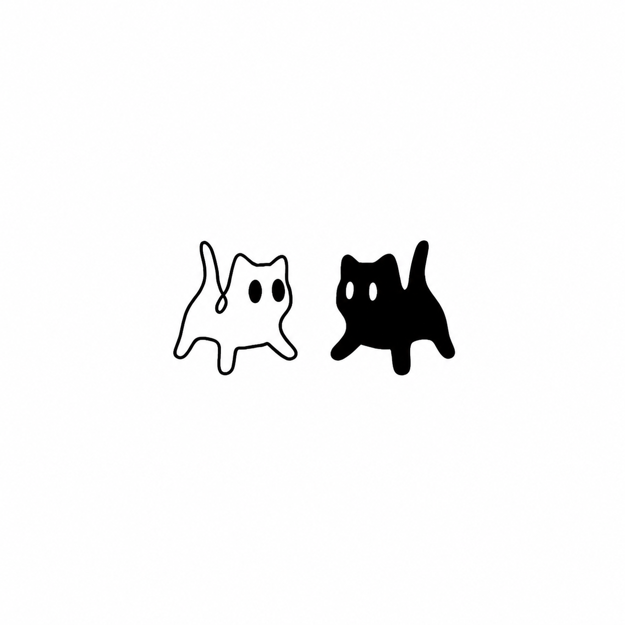 Black & White Cats flash tattoo design by Owen