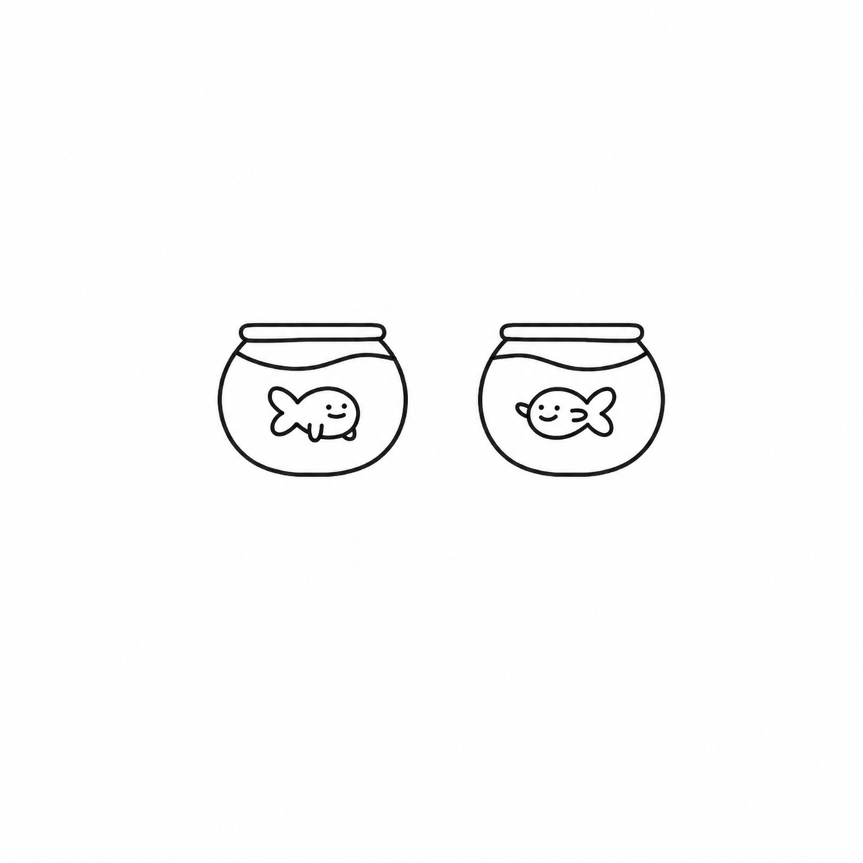 Fishbowl Pair flash tattoo design by Owen