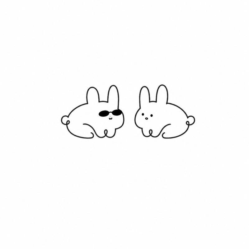 Bunny Pair flash tattoo design by Owen
