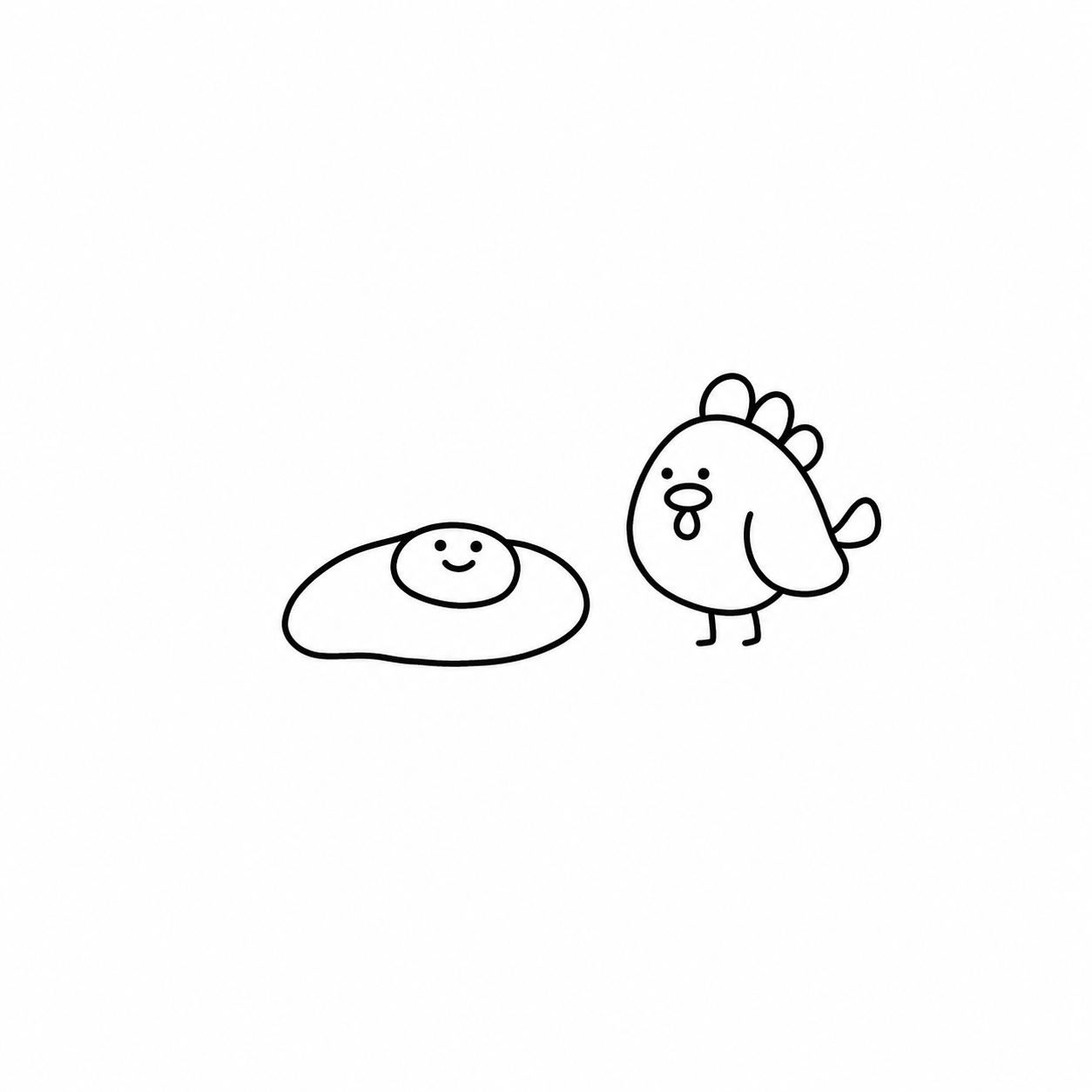 Egg & Chicken Pair flash tattoo design by Owen