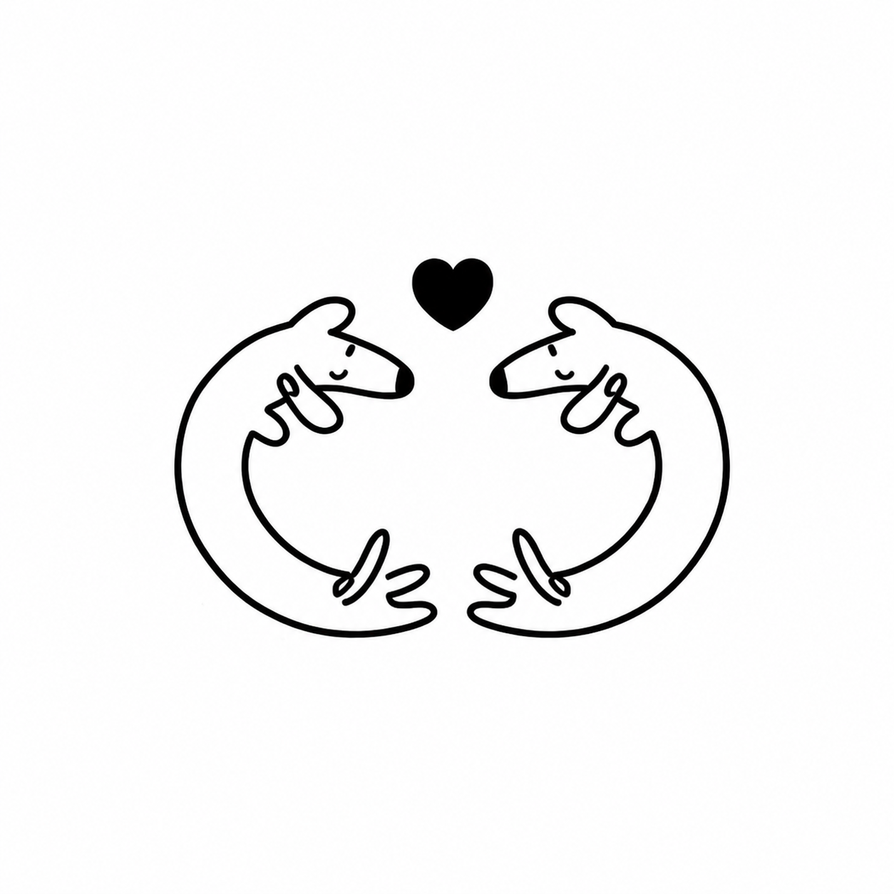 Heart Creatures Pair flash tattoo design by Owen
