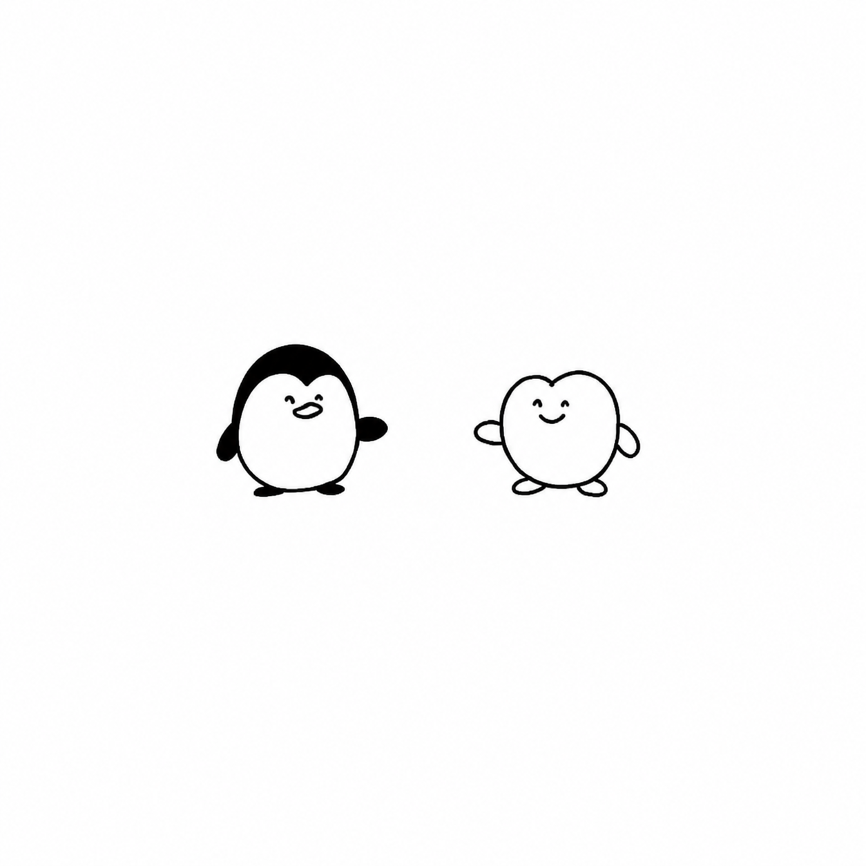 Penguin & Little Bird flash tattoo design by Owen