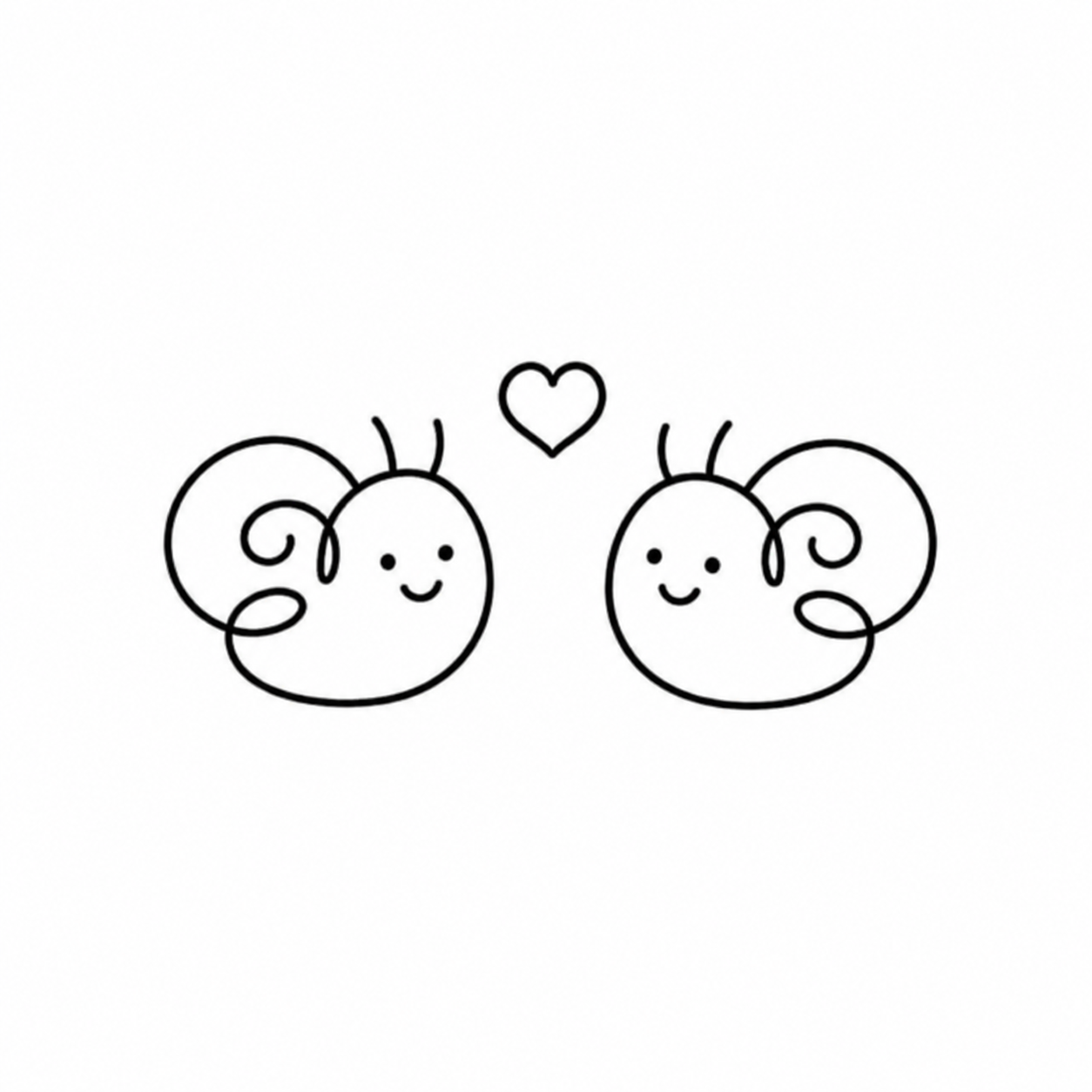 Heart Ram Pair flash tattoo design by Owen