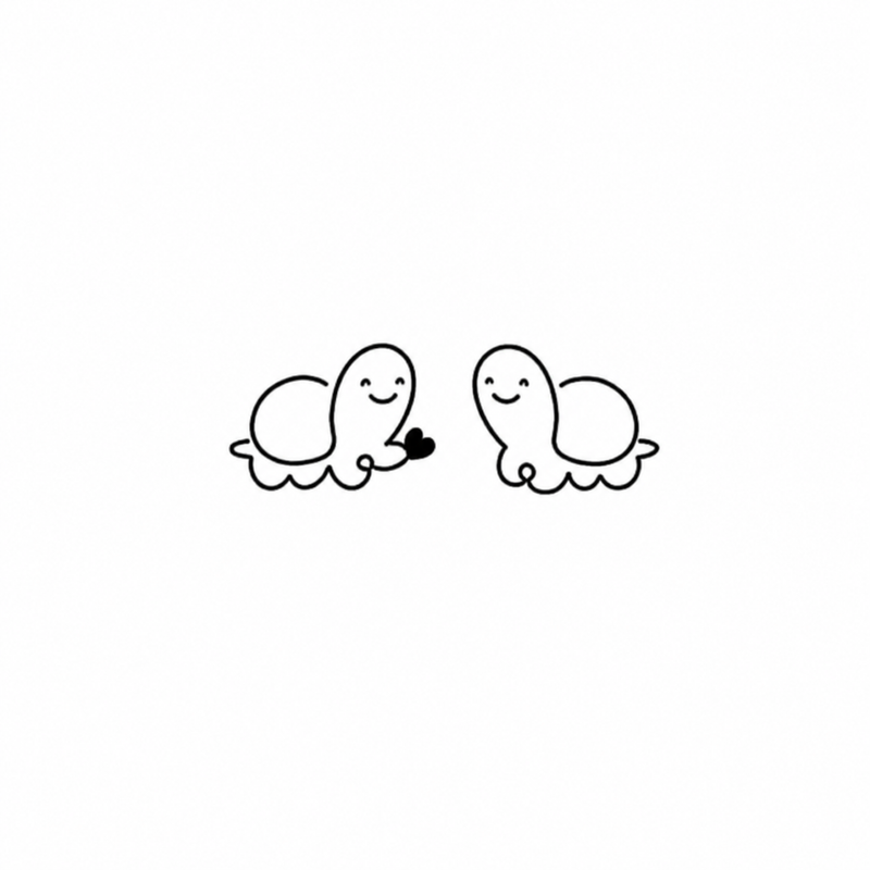 Turtle Pair flash tattoo design by Owen