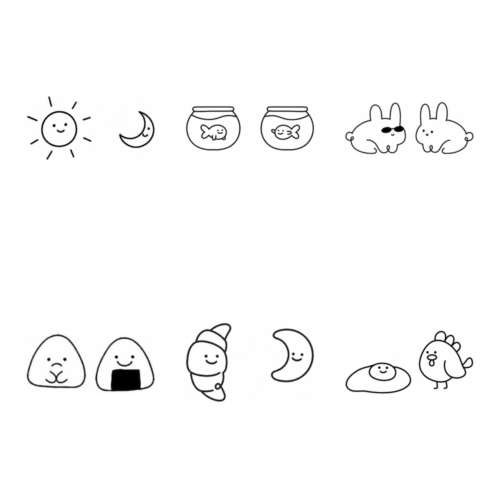 Mini Pairs I — Owen Flash Sheet, 6 paired tattoo designs by Owen