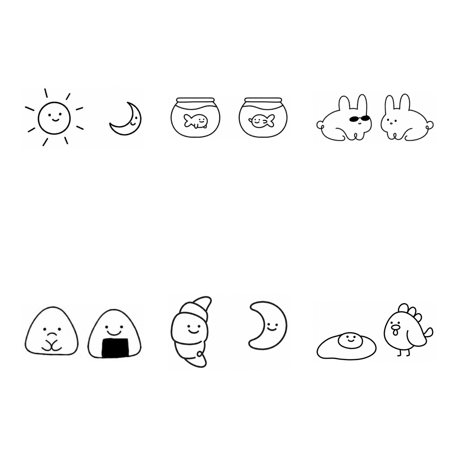 Mini Pairs I — Owen Flash Sheet, 6 paired tattoo designs by Owen