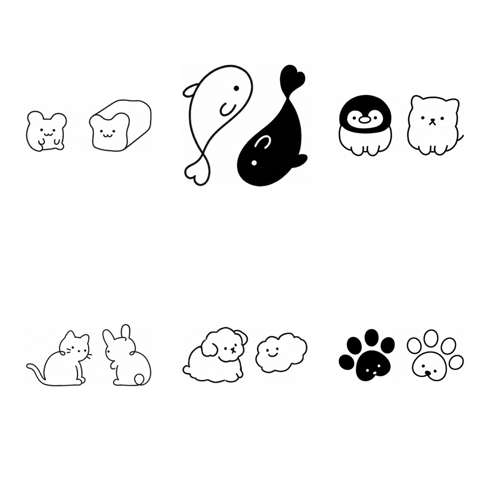 Mini Pairs II — Owen Flash Sheet, 6 paired tattoo designs by Owen