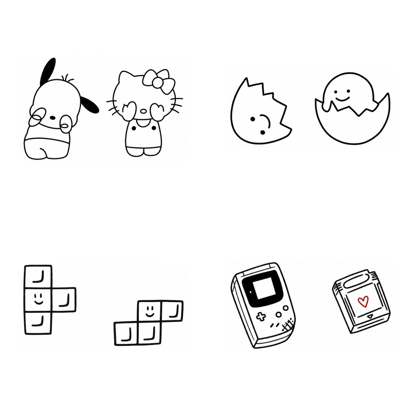 Symbol Pairs II — Owen Flash Sheet, 4 paired tattoo designs by Owen