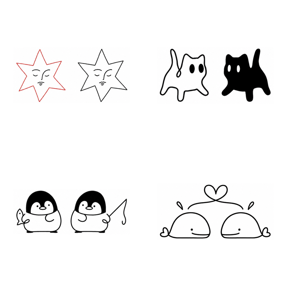 Animal & Symbol Pairs — Owen Flash Sheet, 4 paired tattoo designs by Owen