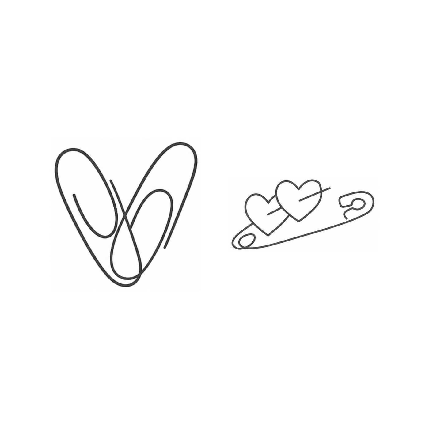 Small Heart Singles — Owen Flash Sheet, 2 single tattoo designs by Owen