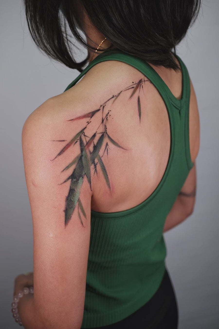 Bamboo shoulder blade tattoo by Zero