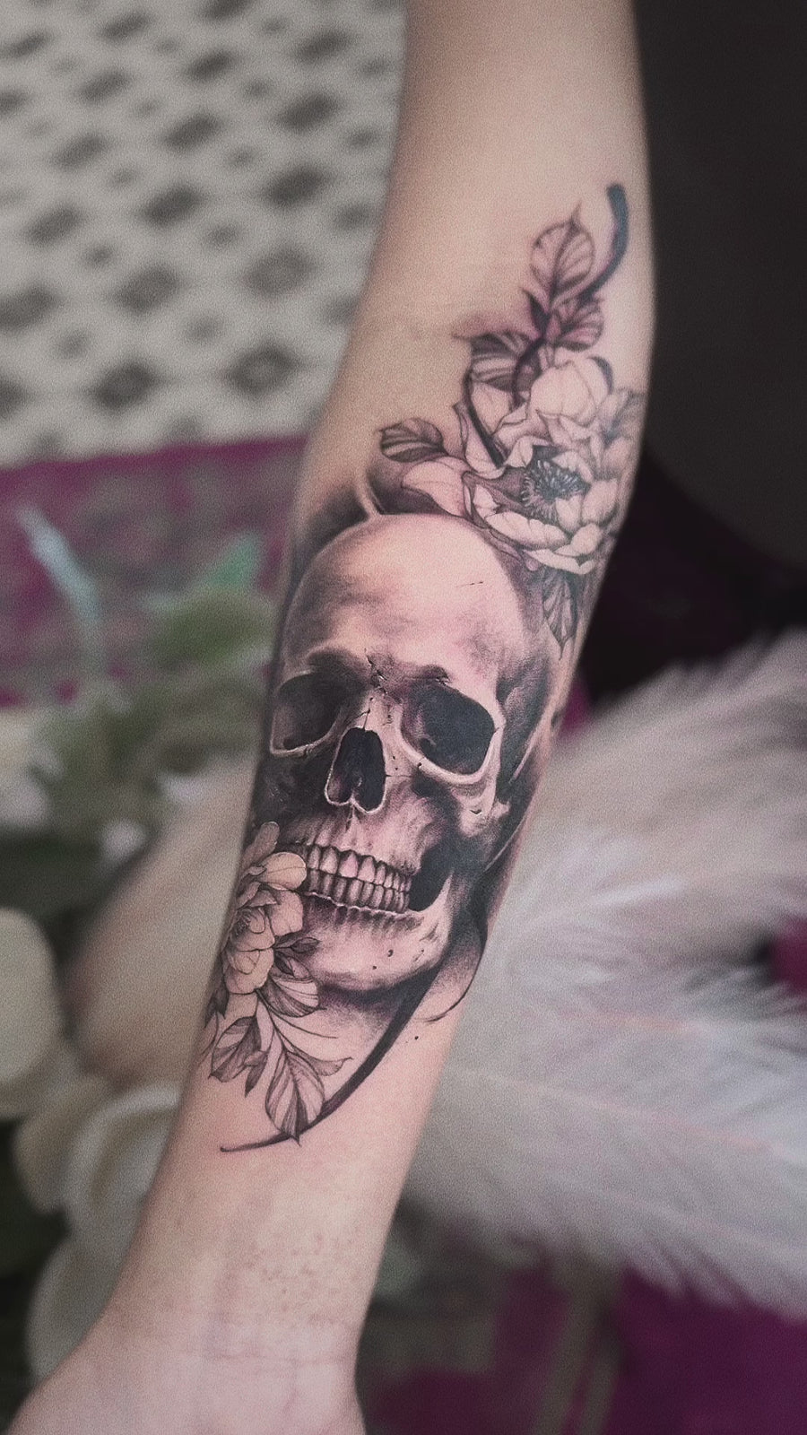 Skull and Floral Forearm Video by Stanley