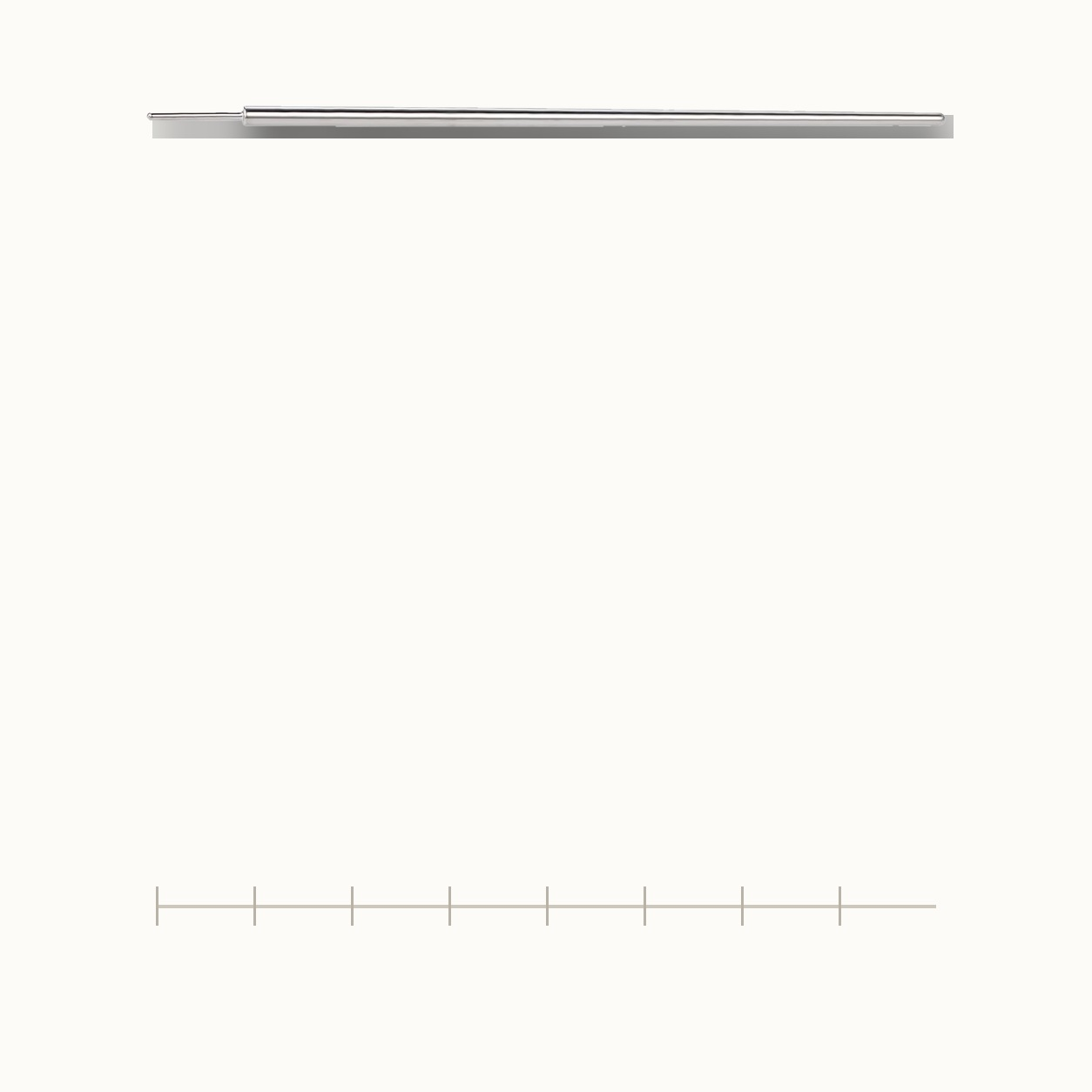Implant Grade Titanium - Straight Barbell - Silver - 16G (1.2 x 35 mm) - scale view