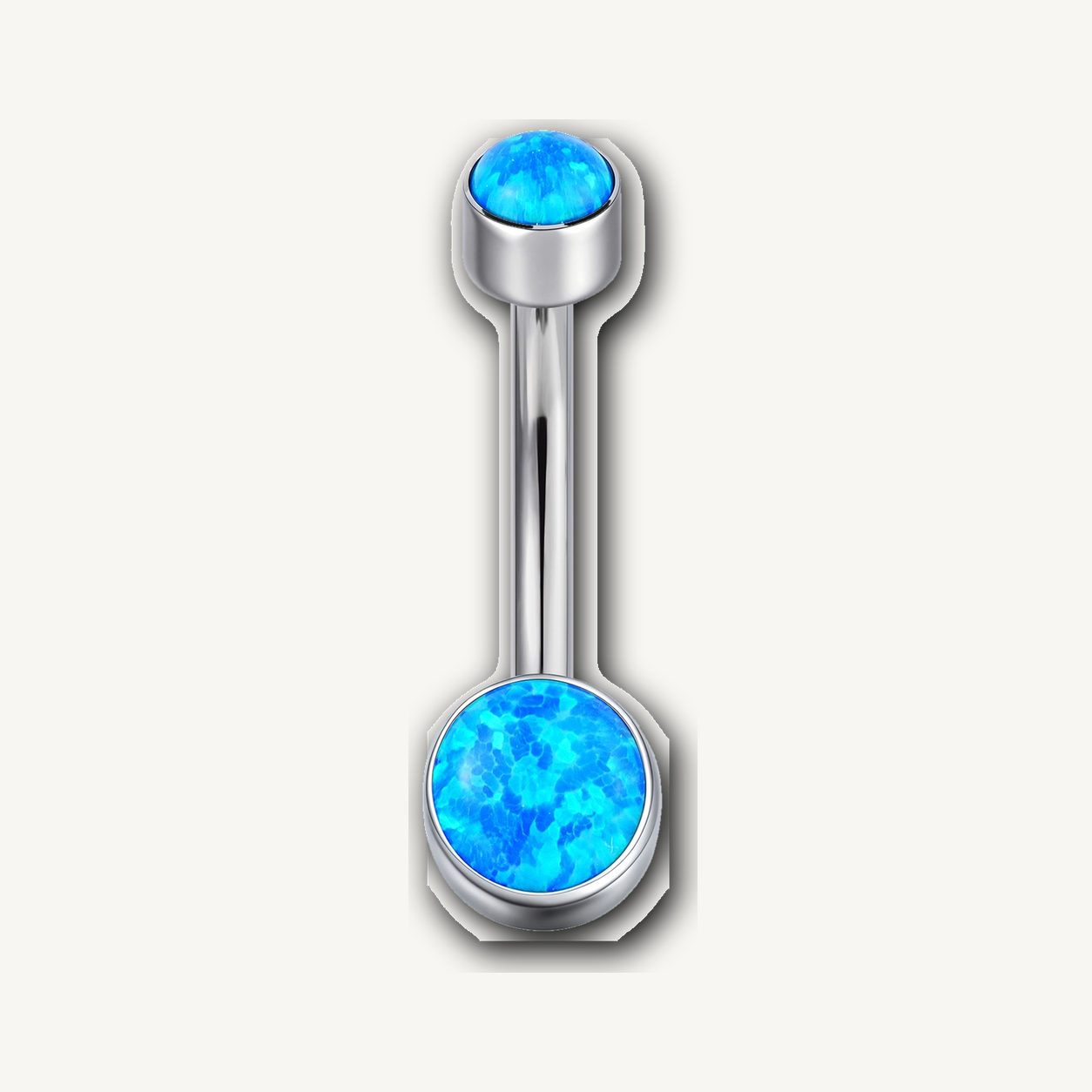 Implant Grade Titanium - Belly Button Ring - Silver - OP05 - 14G (1.6 x 10+4+6 mm) - product view