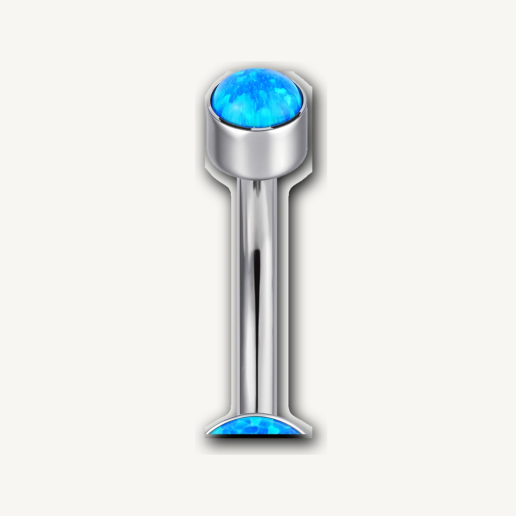 Implant Grade Titanium - Belly Button Ring - Silver - OP05 - 14G (1.6 x 10+4+6 mm) - detail view