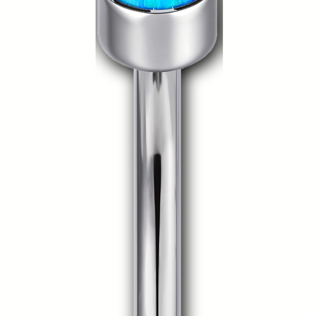 Implant Grade Titanium - Belly Button Ring - Silver - OP05 - 14G (1.6 x 10+4+6 mm) - detail view